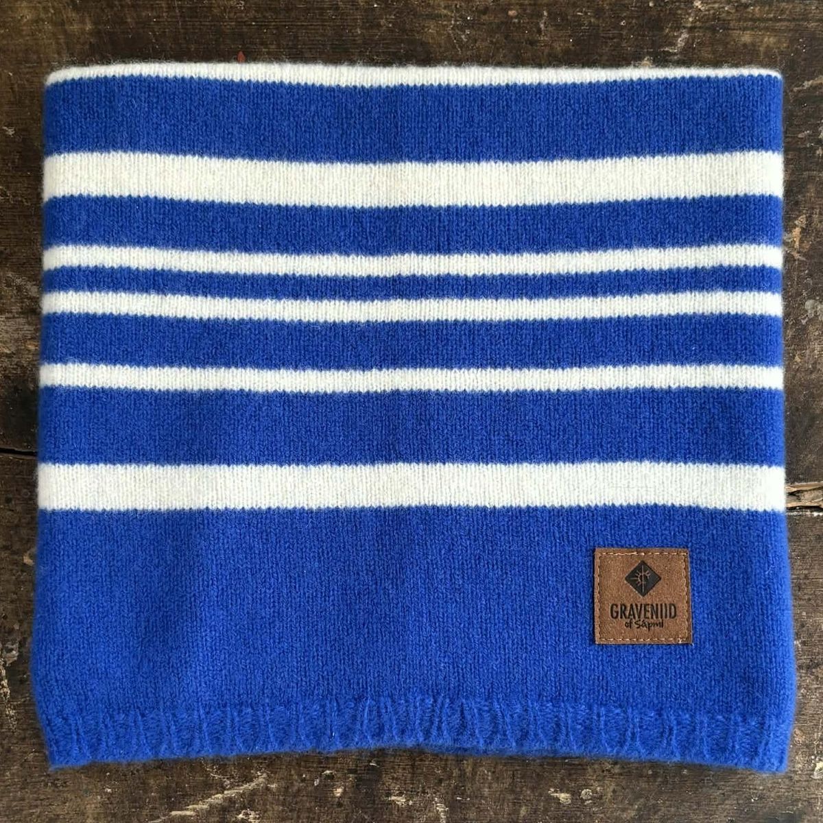 Bivvil hals, kongeblå/hvit